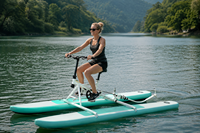 Vélo aquatique gonflable portable avec pédalier, planche à pagaie en PVC durable pour les vacances en plein air et les sports nautiques