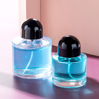 Botol Parfum Grosir Bentuk Kotak 100 ml 50 ml Botol Semprot Parfum Mewah Dengan Tutup Bentuk Bola Hitam