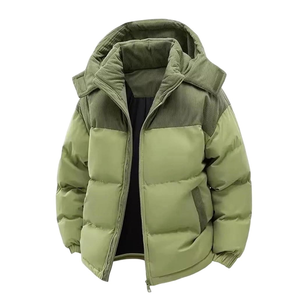 Parka ample pour <span class=keywords><strong>homme</strong></span>, <span class=keywords><strong>manteau</strong></span> rembourré <span class=keywords><strong>chaud</strong></span> à capuche avec patchwork pour l'<span class=keywords><strong>hiver</strong></span> - Product Image 4
