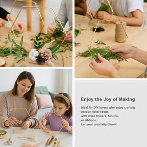 Aros Metálicos Hexagonales Hechos a Mano de 8/10/12/14/16/18/20/22/24 Pulgadas para Centros de Mesa de Boda y Manualidades - Product Image 4