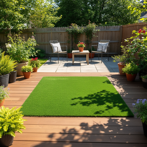 Césped Artificial de 3m x 1.8m, 2cm de Grosor, Verde, para Exteriores, Jardín, Patio Trasero, con Orificios de Drenaje, Polietileno Resistente - Product Image 2