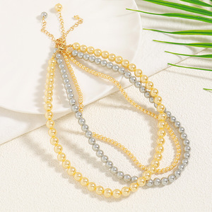 เครื่องประดับแฟชั่นชุบทองแท้ขายส่งลูกปัดแก้วสร้อยคอมุกชุดของขวัญวันครบรอบ - Product Image 4