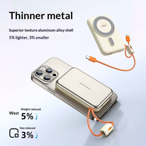 Batería <span class=keywords><strong>Externa</strong></span> de 10000mAh con Carga Rápida Magnética de 22.5W, Cable Incluido, Carga Tres en Uno para Reloj, Auriculares, Batería <span class=keywords><strong>Externa</strong></span> Inalámbrica - Product Image 4