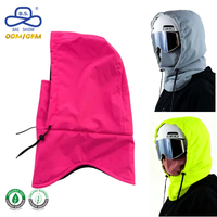Cagoule rose vif personnalisée en usine, résistante à l'eau, avec cordon de serrage, masque facial pour le ski, avec étiquette privée OEM ODM, vente en gros hiver