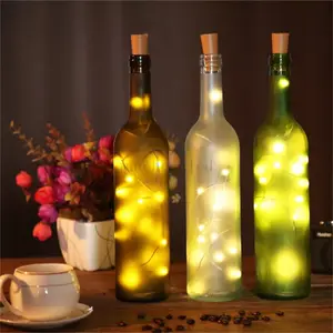 Weihnachten Champagner Wein Party Bier Fee Batterie betriebene LED Flasche Kupfer String Light Bar