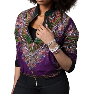 SM92168A Sconto per Ordini all'Ingrosso Giacca Bomber Dashiki Invernale Gialla da Donna Africana Popolare Sehe Fashion - Product Image 3