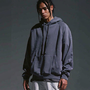 Sweat-shirt à capuche pour homme, coupe classique, 100% coton, tissu molletonné français, imprimé, couleur unie, poche, style décontracté, vêtement de printemps - Product Image 1