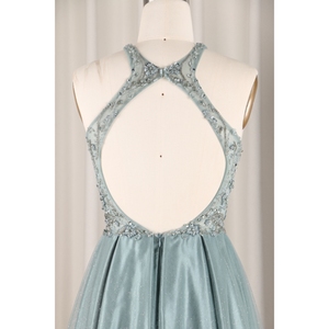 Moderne haut de gamme vert licou cou robe de fiançailles <span class=keywords><strong>Sexy</strong></span> queue de poisson Tulle avec Spaghetti sangle confortable perles paillettes Texture - Product Image 4