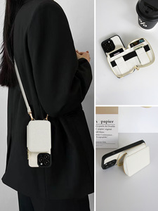 RFID blocco cerniera custodia a portafoglio per <span class=keywords><strong>iPhone</strong></span> Flip Pu in <span class=keywords><strong>pelle</strong></span> borsetta <span class=keywords><strong>Cover</strong></span> del telefono con titolare della carta e tracolla cordino - Product Image 3