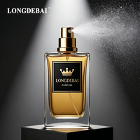 Botella de Perfume de Lujo para Hombre, Cuadrada, Transparente, Vacía, de Vidrio, con Caja de Regalo, 30ml, 50ml, 100ml
