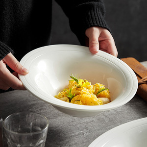 Tazón de cerámica para ensalada, alto y inclinado, origen Quanzhou, alto valor estético, tamaño grande para verduras, vajilla de estilo japonés. - Product Image 2
