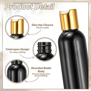 Botellas de Champú Vacías en Oferta, 100ml 150ml 250ml 500ml, Envase de Plástico PET con Tapa de Disco, Botellas para Gel para el Cabello y Loción - Product Image 4