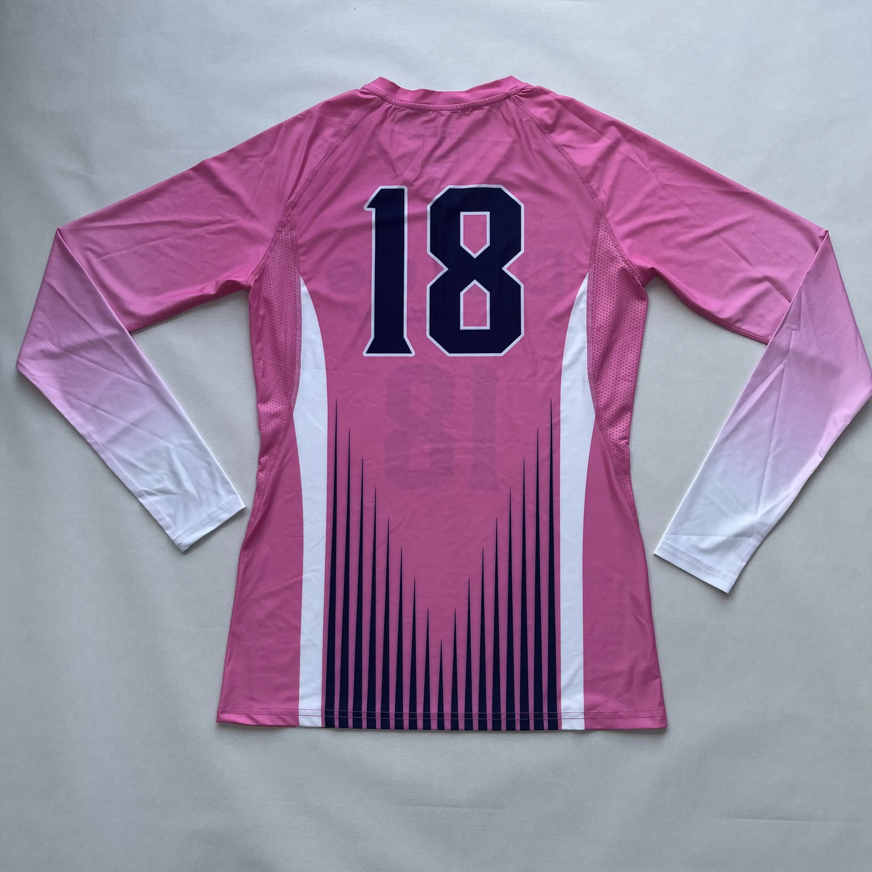 Custom Logo Nieuw Patroon Lange Mouw Sublimatie Stijl Ontwerp Team Volleybal Jersey Uniformen