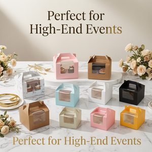 Confezione da 4 Scatole per Cupcake con Finestra, Scatole per Pasticceria, Bomboniere per Matrimoni e Feste di Compleanno - Product Image 3