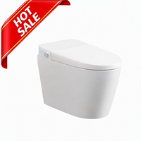 WC intelligent monobloc avec bidet, capteur de pied, chasse d'eau automatique, veilleuse, siège chauffant, pré-humidification, antibactérien, en céramique inclus