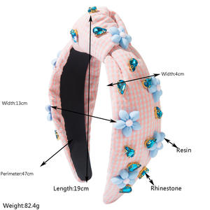 Serre-tête coréen tendance avec fleurs en strass, accessoires capillaires personnalisés pour femmes, parfaits pour les fêtes - Product Image 2