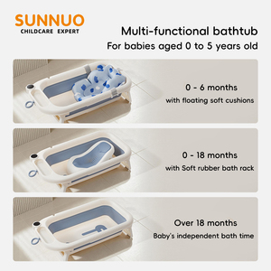 <span class=keywords><strong>Bañera</strong></span> plegable multifuncional SUNNUO para bebés, <span class=keywords><strong>bañera</strong></span> infantil plegable <span class=keywords><strong>con</strong></span> cojín flotante y soporte de baño para bebés de 0 a 12 meses - Product Image 3