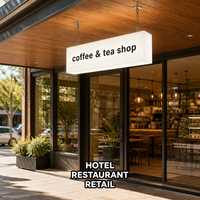 Enseigne lumineuse LED personnalisée suspendue, double face, pour restaurant, commerce, devanture de magasin