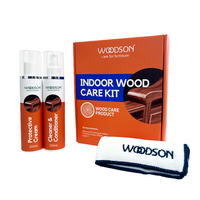 Kit de nettoyage du bois d'intérieur, kit d'entretien du bois de qualité supérieure, nettoyant, revitalisant, serviette en microfibre pour une protection et une brillance supérieures