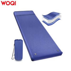 Matelas gonflable Woqi 195x68x8cm, gonflage rapide, bleu, pour camping, tente, véhicule, 1 personne - Product Image 1