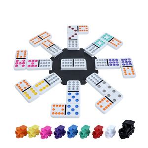 Juego de mesa de dominó con caja de hojalata, juego de mesa con logotipo personalizado, tren doble de dominó, color blanco, 12 colores, venta al por mayor - Product Image 4