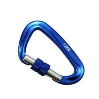 Mousqueton robuste en forme de D avec verrouillage à vis, en aluminium aéronautique, pour activités de plein air et connexion de hamac