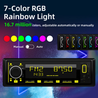 Toptan Araba MP3 Çalar 1DIN Araç Radyosu Bluetooth Eller Serbest RDS FM AM LCD 7RGB USB AUX Uzaktan Kumanda 1A