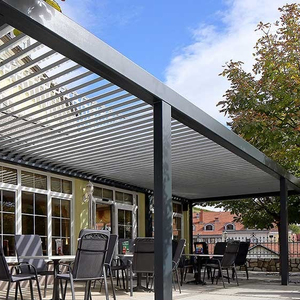Moustiquaires pour pergola de camping, vidéo manuelle à vendre, pergola extérieure en aluminium à lames en fer forgé - Product Image 1