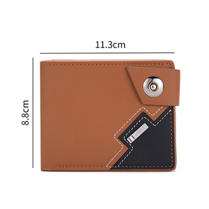 Nhà Máy Bán buôn Retro từ khóa của nam giới PU Ví Dây Kéo Gấp Ví Ngắn RFID ví da - Product Image 3