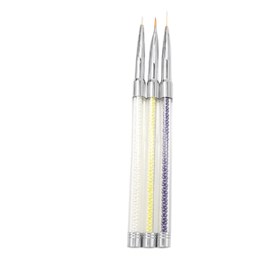 3 Color Plastic Handle Nail Art Brush Set Custom Logo Salon Gel Painting Pen for Professional Manicure Supply - Product Image 2