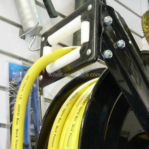 Soporte de Pared para Almacenamiento de Mangueras WILLEST, Enrollador de <span class=keywords><strong>Manguera</strong></span> Metálico Retráctil de 3/8"x30m, HRO4005-R3/8" - Product Image 6