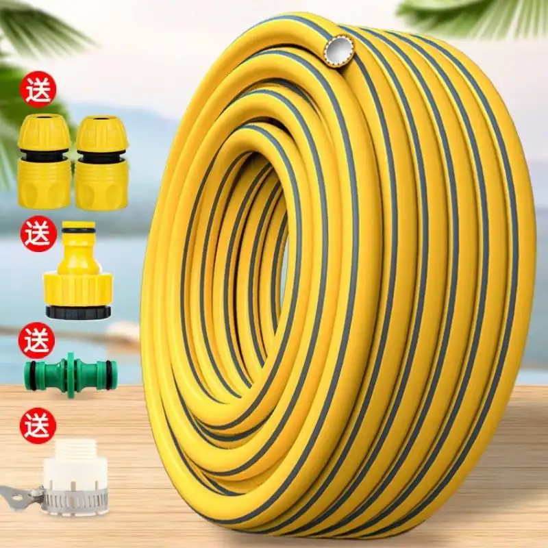 5M 10M 20M 30M -1/2 "3/4" 1 "노란색 PVC 튜브 물 소프트 호스 파이프 피팅 세트 정원 자동차 DIY