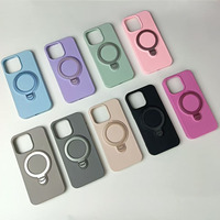 Funda Antigolpes 2 en 1 de TPU + PC para iPhone 17 16 15 14 13 Pro Max, Protección de 360 Grados °   Soporte de Anillo Magnético Giratorio con Cubierta de Protección Completa