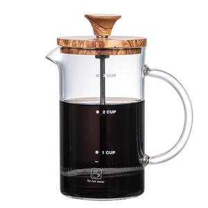 Cafetière à piston de luxe moderne et écologique, en <span class=keywords><strong>verre</strong></span> transparent avec échelle graduée, pour café et thé vert - Product Image 2