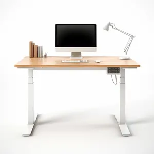 带升降机构的智能电脑工作台可伸缩工作台2电机3级台式木制办公室现代设计
