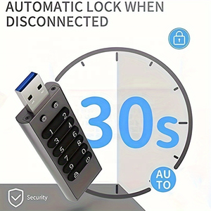 하드웨어 암호로 암호화 된 보안 USB 3.0 플래시 드라이브 32GB 64GB 128GB 및 256GB 용량 메모리 스틱 암호화 펜 드라이브 - Product Image 3