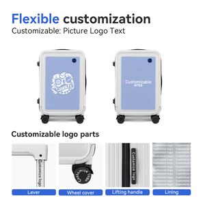 Tas Koper Perjalanan PC Carry-On dengan Cetak Kustom, Dilengkapi Tempat Cangkir dan Ponsel, Tahan Lama, Ringan, dan Beroda - Product Image 3