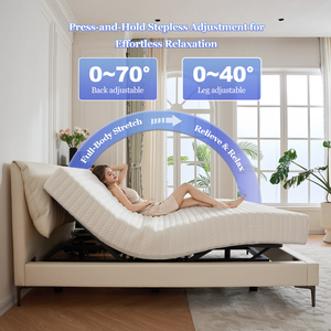 Giường thông minh điện tử tự động hoàn toàn với động cơ Okin, đa chức năng, khung giường kim loại không trọng lực dành cho khách sạn, căn hộ - Product Image 2