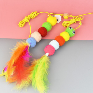 Feather Caterpillar <b>Cat</b> <b>Toy</b> Plush Hanging Boredom Buster <b>Interactive</b> Pet <b>Toy</b> - Product Image 3