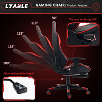 Chaise de jeu ALINUNU de haute qualité, dossier haut, chaise de jeu vidéo pour ordinateur avec repose-pieds et soutien lombaire