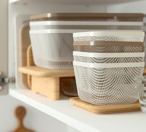 ארון countertop רשת תיל מתכת רשת המארגן סל אחסון עם מכסה עץ ולמזון פירות פיקניק ופריטים אחרים - Product Image 4