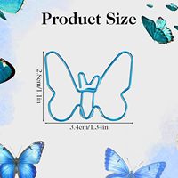 Clips de Papel con Forma de Mariposa, Clips Metálicos Pequeños y Bonitos para Organización de Archivos y Decoración, 34 mm de Largo, en Dorado, Oro Rosa, Azul y Rosa