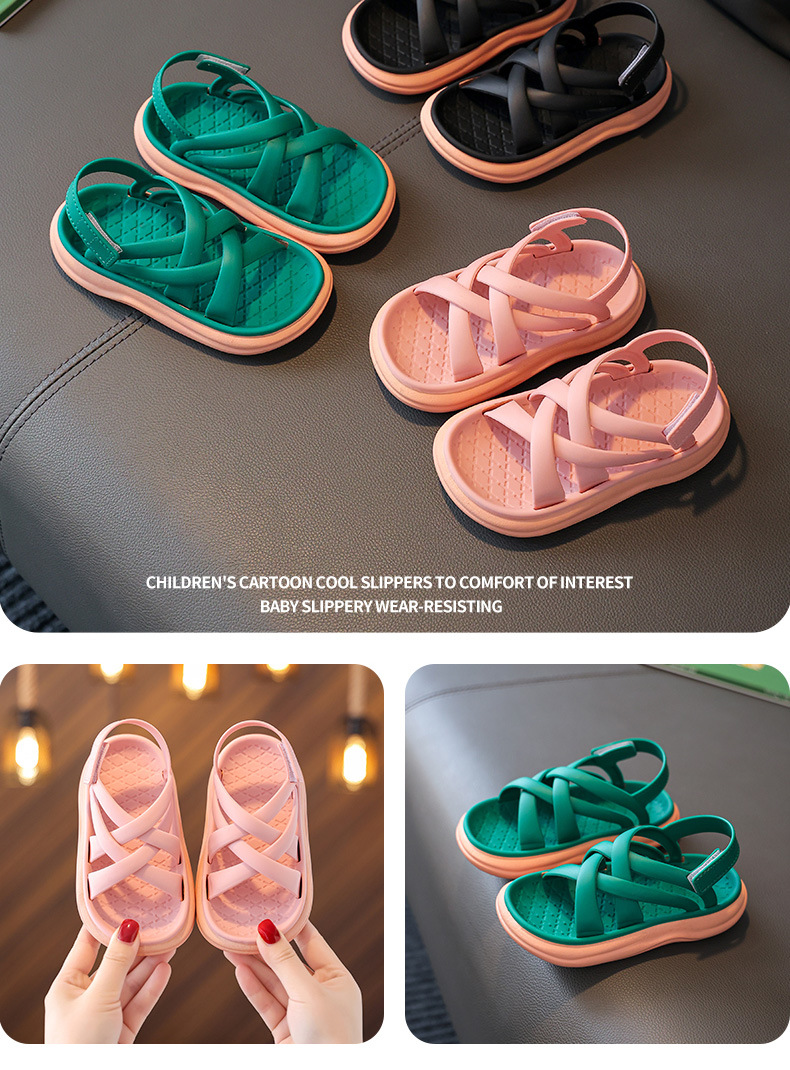 Fashionable Sandals for Teens PVC Rubber Summer Sandals for Kids Girl Shoes