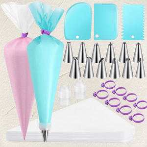 Lot de douilles à pâtisserie en acier inoxydable, poche à douille jetable avec outil de pressage, formes numérotées pour la décoration de gâteaux - Product Image 5