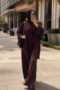 Nouvelle Tunique Ample Unie Confortable et Respirante en Crêpe Tissé pour Femmes Musulmanes du Moyen-Orient, Style Décontracté et Tendance - Product Image 6