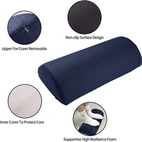 Repose-pieds ergonomique demi-lune en mousse à mémoire de forme bleu marine pour bureau, avec housse amovible et lavable – Vente en gros