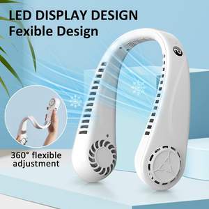 2026 Hanging Portable <b>Neck</b> <b>Fan</b> LED Digital Display Outdoor Rechargeable Bladeless <b>Fan</b> 5 Gear Mini Leafless <b>Neck</b> Cooler - Product Image 2