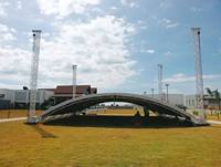 Estructura de Techo Circular de Aluminio para Conciertos al Aire Libre, Estructura de Iluminación Curva, Diseño de Sistema de Estructura de Techo de Arco para Escenario en Venta
