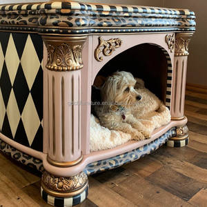 Cuccia per Animali in Legno Massello Intagliato Stile Europeo, Nido per Gatti in Legno Massello, Lussuoso Letto per Cani - Product Image 4