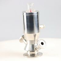 Válvula de Muestreo Aséptica Neumática de Acero Inoxidable 316L DN10 DN15 para Cerveza y Vino, Válvula de Muestreo Estéril Sanitaria con Abrazadera Triple